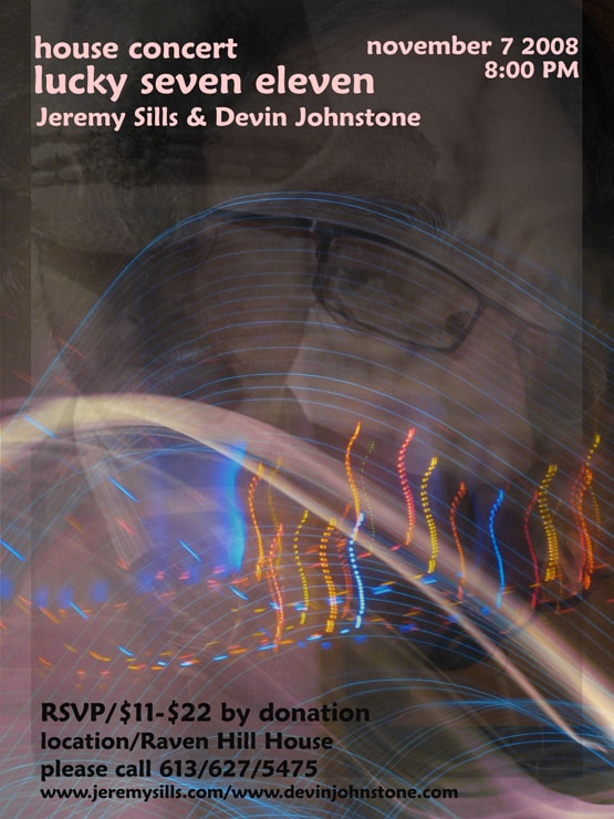 house concert ~ Friday November 7th ~ Jeremy Sills & Devin Johnstone RSVP jeremy@sacredsound.ca